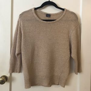 Beige UO Sparkle and Fade 3/4 Sweater